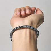 Buddha Stones Small Black Obsidian Green Aventurine Grey Jasper Tiger Eye Strength Rope Bracelet - image 3