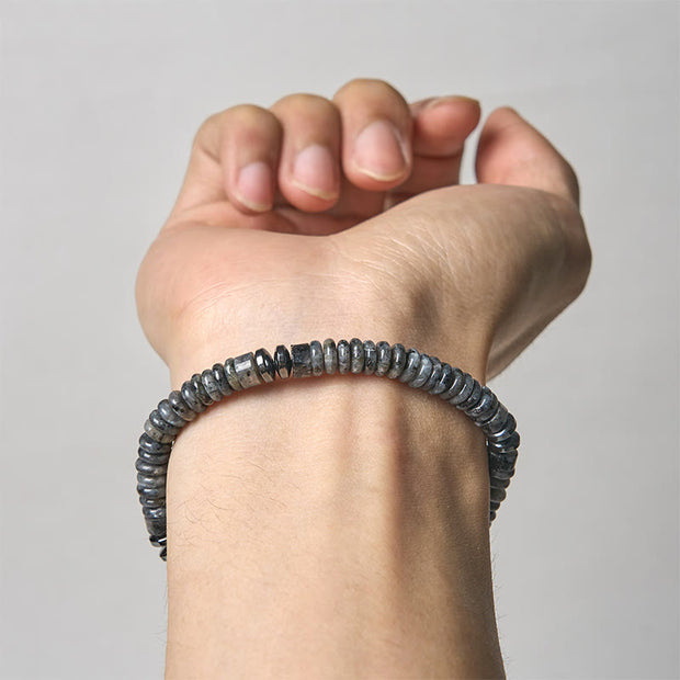 Buddha Stones Small Black Obsidian Green Aventurine Grey Jasper Tiger Eye Strength Rope Bracelet - image 3