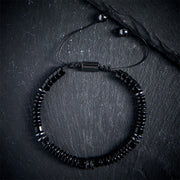 Buddha Stones Small Black Obsidian Green Aventurine Grey Jasper Tiger Eye Strength Rope Bracelet - Black Obsidian(Wrist Circumference: 15-20cm) - image 7