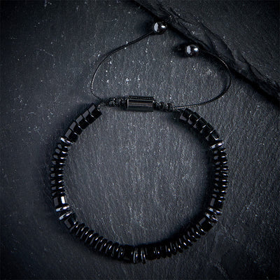 Buddha Stones Small Black Obsidian Green Aventurine Grey Jasper Tiger Eye Strength Rope Bracelet - Black Obsidian(Wrist Circumference: 15-20cm) - image 0