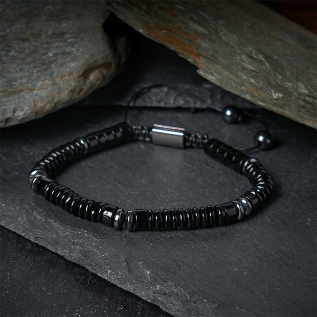Buddha Stones Small Black Obsidian Green Aventurine Grey Jasper Tiger Eye Strength Rope Bracelet - image 8