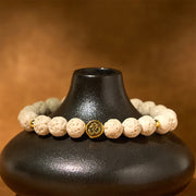 Buddha Stones Whitelava Rock Om Symbol Healing Calm Bracelet - image 3