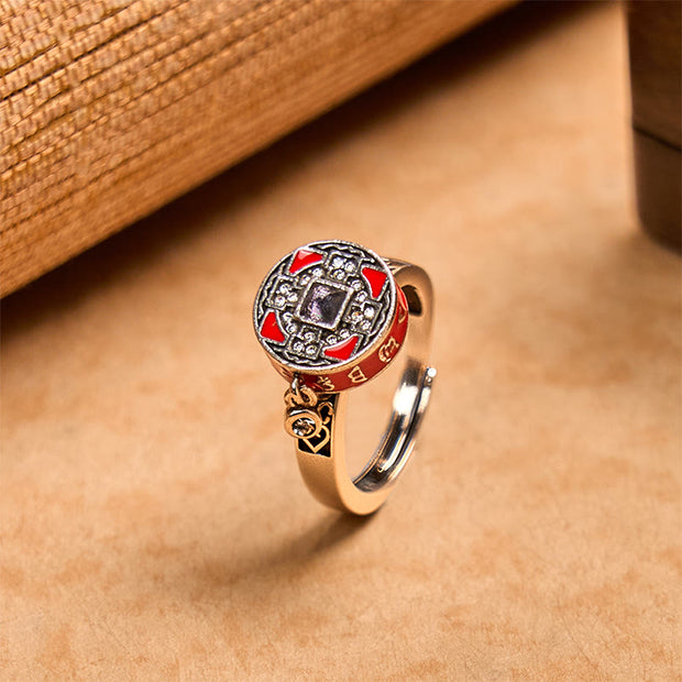 FREE Today: Wealth and Wisdom Om Mani Padme Hum Copper Prayer Wheel Rotatable Ring - Copper(Wealth♥Luck) - image 0