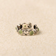 Buddha Stones Jade South Red Agate Copper Coin Prosperity Luck Open Ring - image 3