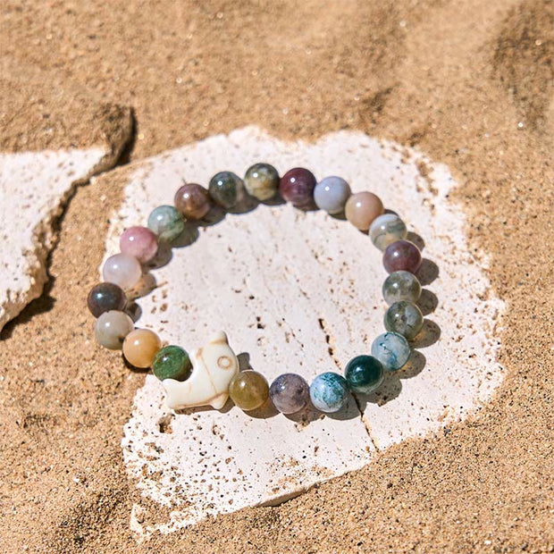 Buddha Stones Natural Various Stones Dolphin Spiritual Balance Bracelet - image 29