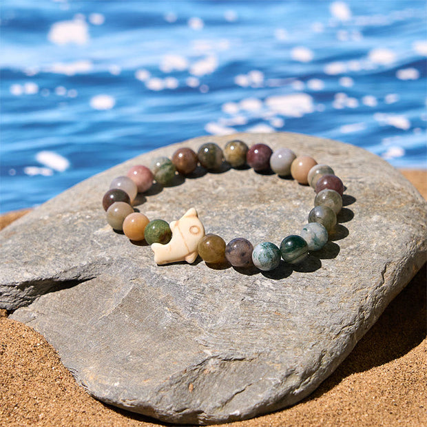 Buddha Stones Natural Various Stones Dolphin Spiritual Balance Bracelet - image 30