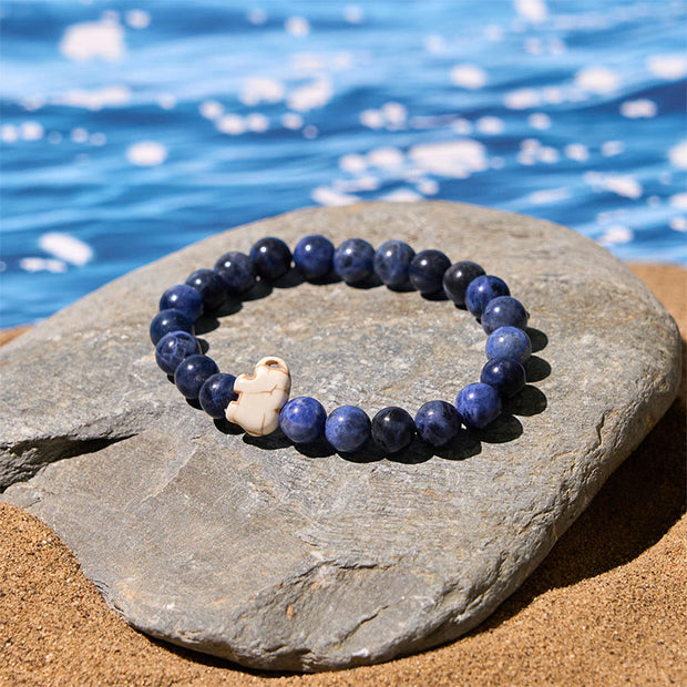 Buddha Stones Natural Various Stones Elephant Spiritual Strength Bracelet - image 2