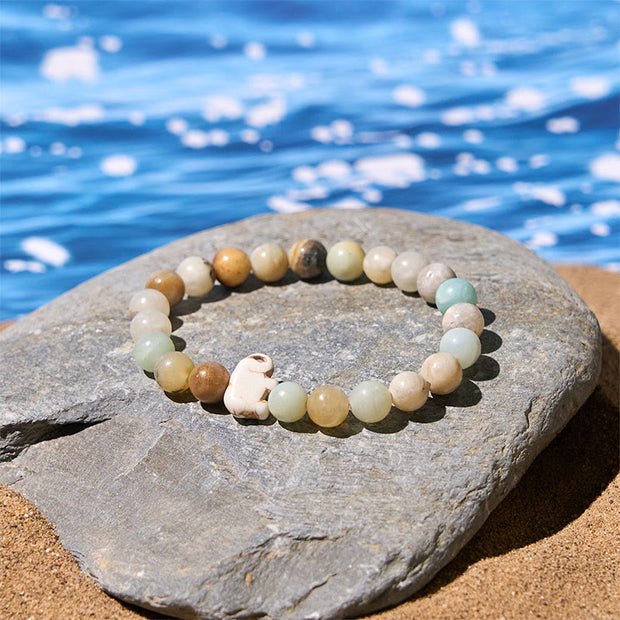 Buddha Stones Natural Various Stones Elephant Spiritual Strength Bracelet - image 15