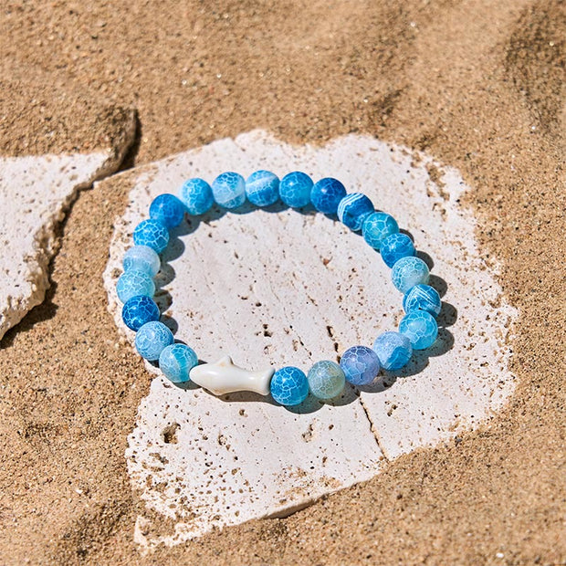 Buddha Stones Natural Agate Stone Shark Wisdom Bracelet - image 6