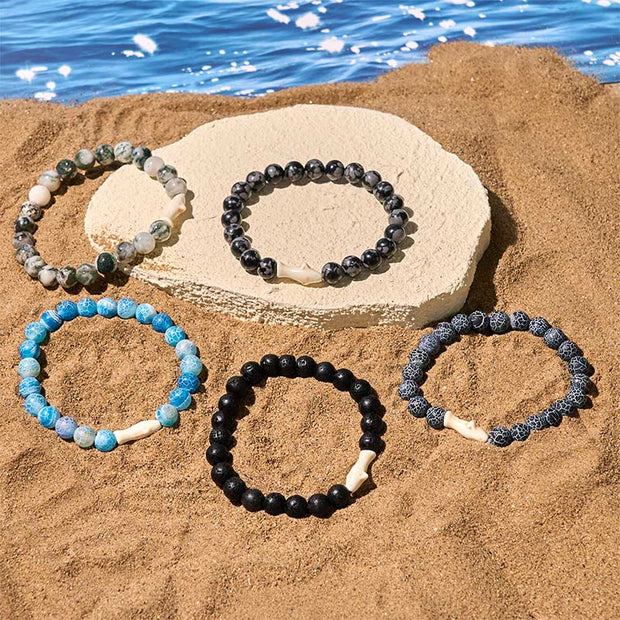Buddha Stones Natural Agate Stone Shark Wisdom Bracelet - image 19