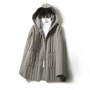 Buddha Stones Cord Design Quilting Women's Long Sleeve Cotton Hoodie Jacket With Pocket - DarkGray - US8-10，UK/AU12-14，EU40-42 (2XL) - image 6