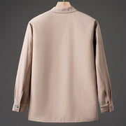 Buddha Stones Winter Embroidered Butterfly Ribbon Fleece-Lined Men's Cotton Long Sleeve Jacket - image 10