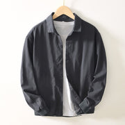 Buddha Stones Fall Solid Long Sleeve Buttons Down Men Cotton Shirt With Pockets - DarkGray - US/UK/AU42，EU52 (3XL) - image 15