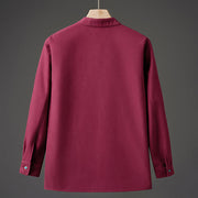 Buddha Stones Winter Embroidered Butterfly Ribbon Fleece-Lined Men's Cotton Long Sleeve Jacket - image 8