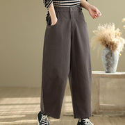 Buddha Stones Casual 7-8 Length Buttons Women's Cotton Polyester Harem Pants With Pockets - image 3