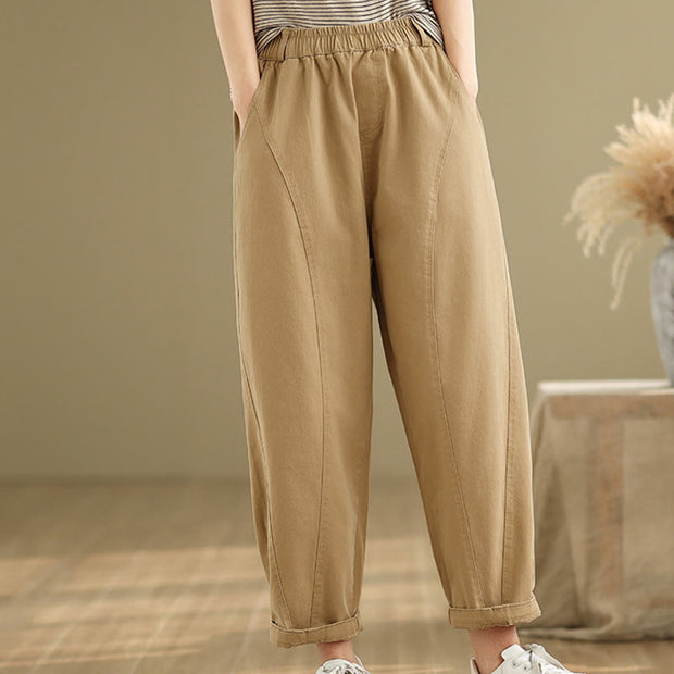 Buddha Stones Casual Elastic Waist Women's Polyester Harem Pants With Pockets - image 3