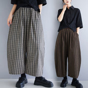 Buddha Stones Casual 7-8 Length Corduroy Stripes Women's Polyester Wide Leg Pants With Pockets - image 0