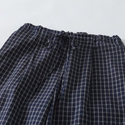 Buddha Stones Casual Plaid Pattern Women's Cotton Wide Leg Pants With Pockets - image 4