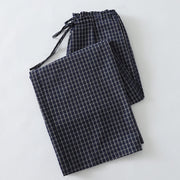 Buddha Stones Casual Plaid Pattern Women's Cotton Wide Leg Pants With Pockets - image 3