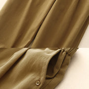 Buddha Stones Casual Snap Buttons Women's Cotton Polyester Pants With Pockets - image 2