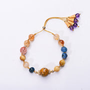Buddha Stones Tibetan Lacquer Bead Hand-woven Various Crystals Power  Bracelet - image 9
