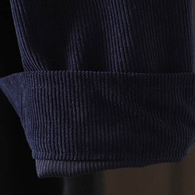 Buddha Stones Commute Plain Buttons Cotton Corduroy Women's Long Sleeve Shirt - image 4