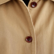 Buddha Stones Plain Lapel Buttons Design Women's Long Sleeve Quilted Cotton Jacket With Pockets - image 5