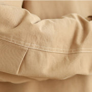 Buddha Stones Plain Lapel Buttons Design Women's Long Sleeve Quilted Cotton Jacket With Pockets - image 9
