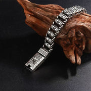 Buddha Stones Tibetan Auspicious Clouds Copper Om Mani Padme Hum Peace Metal Bracelet - image 1