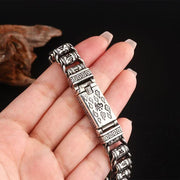 Buddha Stones Tibetan Auspicious Clouds Copper Om Mani Padme Hum Peace Metal Bracelet - image 3