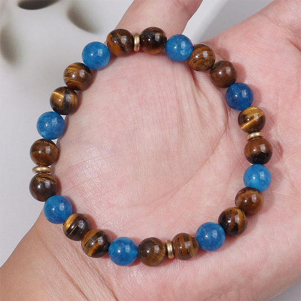 Buddha Stones Apatite Tiger Eye Spacer Beads Motivation Bracelet - image 3