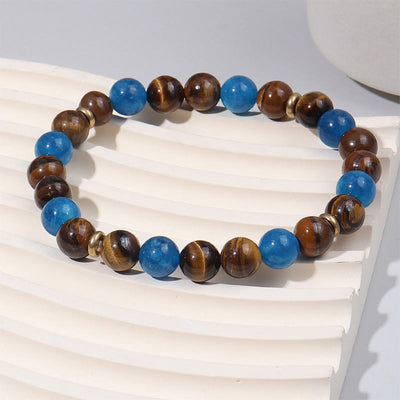 Buddha Stones Apatite Tiger Eye Spacer Beads Motivation Bracelet - Apatite & Tiger Eye (Wrist Circumference: 19-22cm) - image 0
