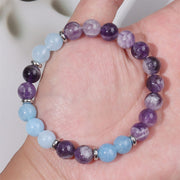 Buddha Stones Amethyst Aquamarine Spacer Beads Peace Bracelet - image 3
