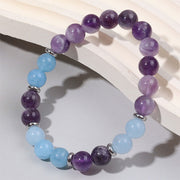 Buddha Stones Amethyst Aquamarine Spacer Beads Peace Bracelet - image 2