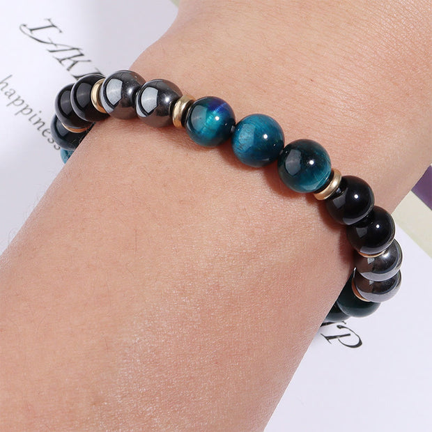 Buddha Stones Natural Blue Tiger Eye Beads Balance Bracelet - image 4
