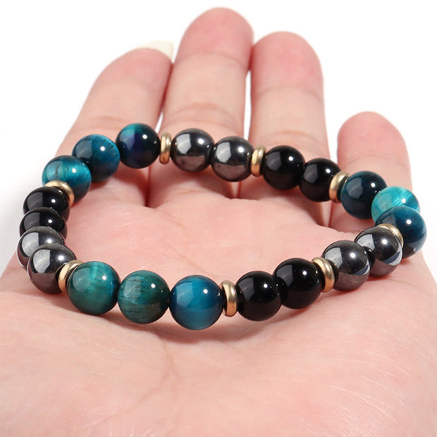 Buddha Stones Natural Blue Tiger Eye Beads Balance Bracelet - image 3