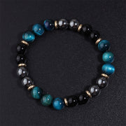 Buddha Stones Natural Blue Tiger Eye Beads Balance Bracelet - Blue Tiger Eye (Wrist Circumference: 19-22cm) - image 0