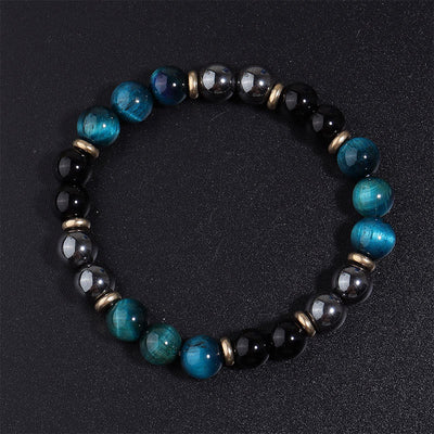 Buddha Stones Natural Blue Tiger Eye Beads Balance Bracelet - Blue Tiger Eye (Wrist Circumference: 19-22cm) - image 0