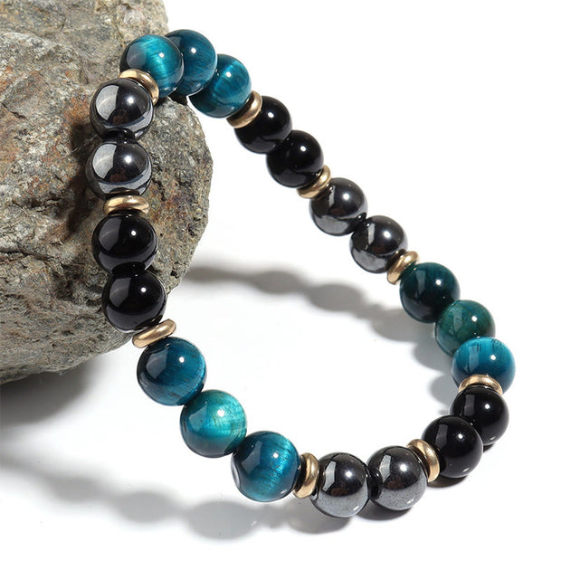 Buddha Stones Natural Blue Tiger Eye Beads Balance Bracelet - image 1
