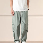 Buddha Stones Commute Spring Solid Color Drawstring Men's Harem Pants With Pockets - MediumAquamarine - US/UK/AU46，EU56 (5XL) - image 17