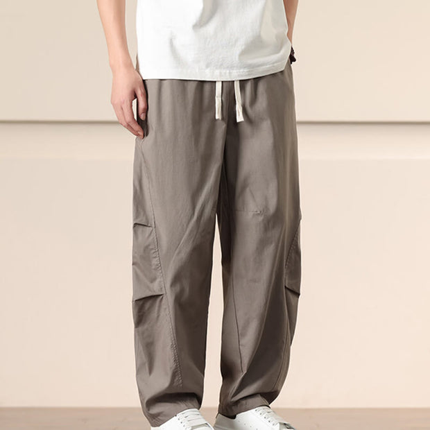 Buddha Stones Commute Spring Solid Color Drawstring Men's Harem Pants With Pockets - Tan - US/UK/AU46，EU56 (5XL) - image 26