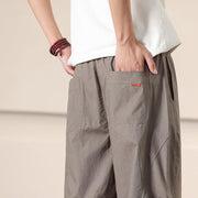 Buddha Stones Commute Spring Solid Color Drawstring Men's Harem Pants With Pockets - image 35