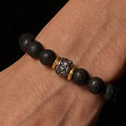 Buddha Stones Natural Lava Rock Buddha Face Support Bracelet - image 2