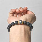Buddha Stones Natural Lava Rock Buddha Face Support Bracelet - image 3
