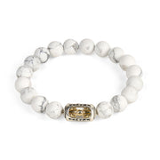 Buddha Stones Natural White Turquoise Bead Om Mani Padme Hum Blessing Bracelet - image 4