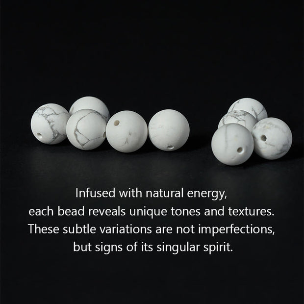 Buddha Stones Natural White Turquoise Bead Om Mani Padme Hum Blessing Bracelet - image 5