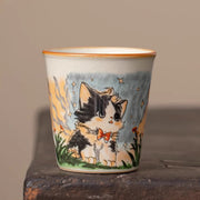 Buddha Stones Cute Bow Tie Cat Teacup Kung Fu Tea Cup - Cat 6.4cm*6.8cm*120ml - image 4