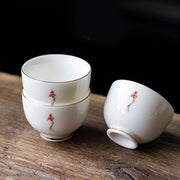 Buddha Stones Koi Fish Teacup Kung Fu Tea Cup - Koi Fish 5.9cm*4.3cm*50ml - image 0