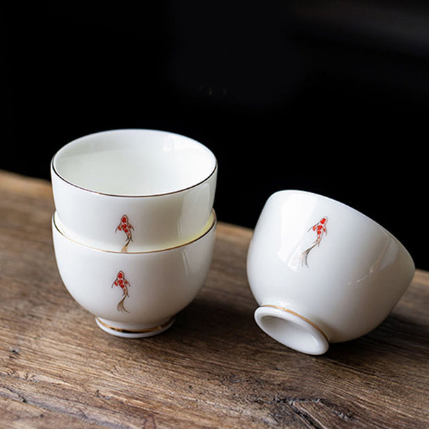 Buddha Stones Koi Fish Teacup Kung Fu Tea Cup - Koi Fish 5.9cm*4.3cm*50ml - image 0