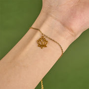 Buddha Stones Lotus Pattern Titanium Steel Enlightenment Bracelet - image 12